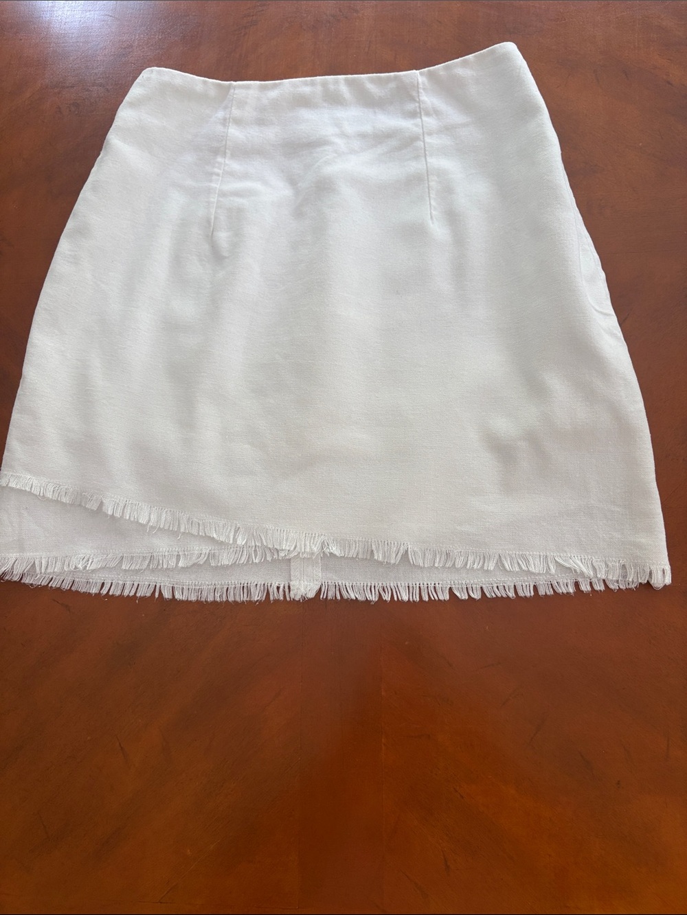 Princess Polly White Fringe-Hem Mini Skirt